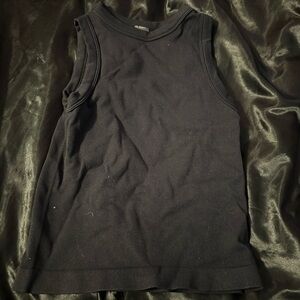 Black Sleeveless Ribbed Top